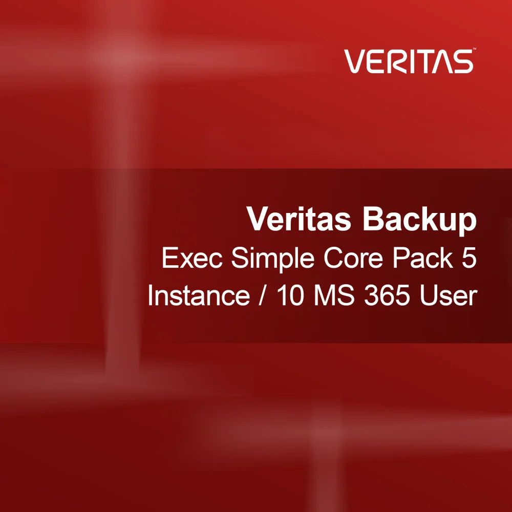 Veritas Backup Exec Simple Core Pack 5 инстанции / 10 потребители MS 365