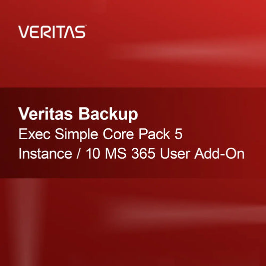 Veritas Backup Exec Simple Core Pack 5 инстанции / добавка за 10 потребители на MS 365